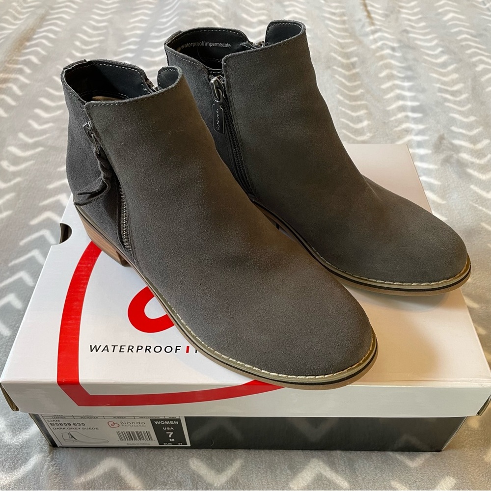 Gray Suede Blondo Liam Boots